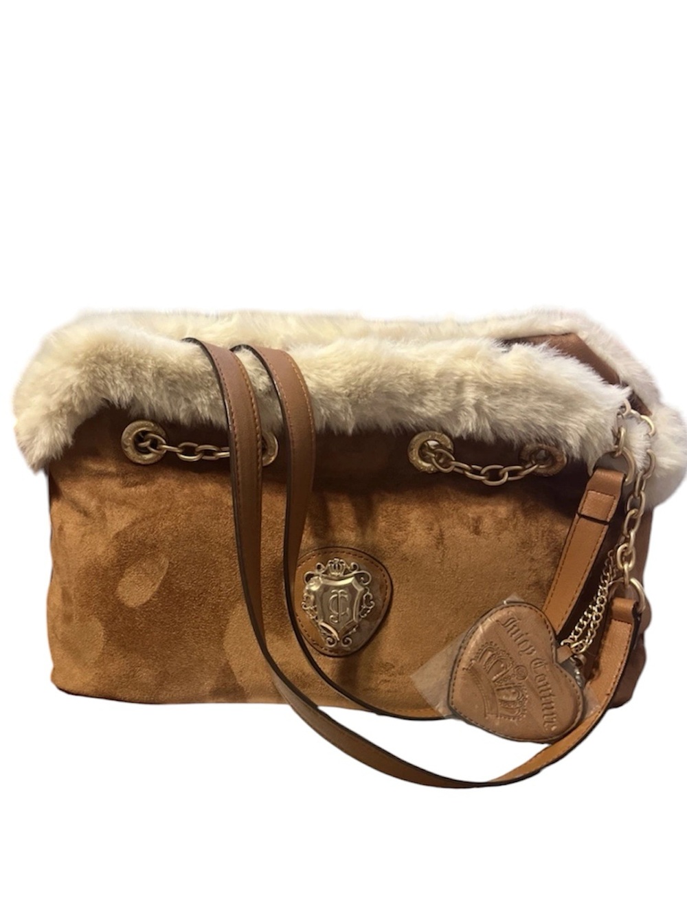 NWT Juicy Couture Glamour Faux Fur Satchel Cinnamon $99